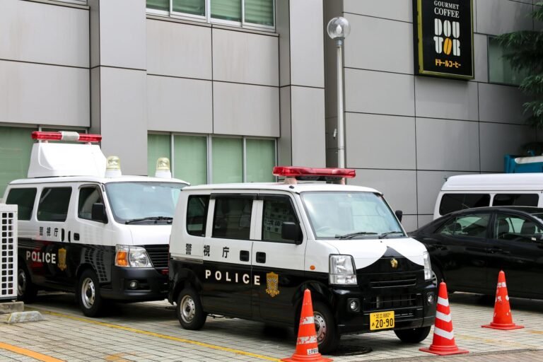 Emergency services in Tokyo Japan street scene for travel safety preparedness